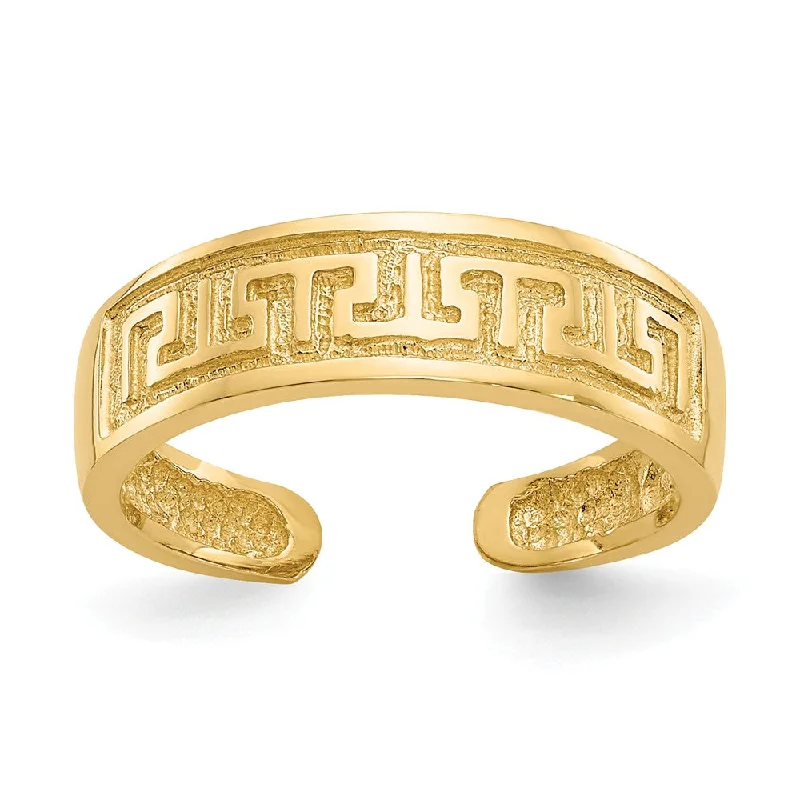 Shop Stylish Jewelry Now And Save Big Greek Design Key Toe Ring in 14K Yellow Gold