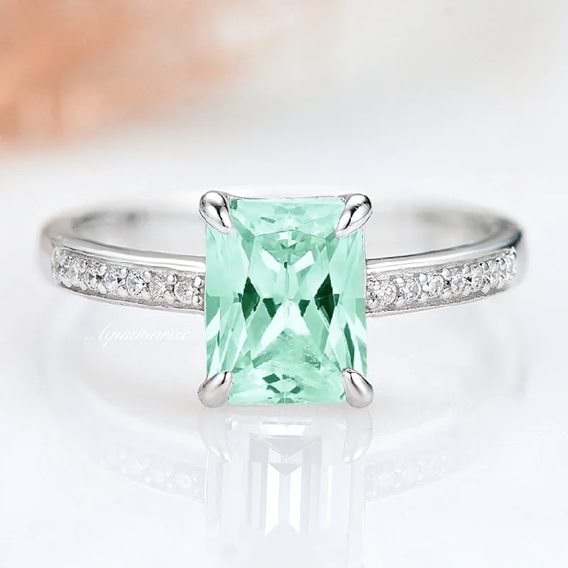 Seasonal Jewelry Clearance – Best Styles At The Lowest Prices Ava Mint Green Sapphire Ring- Sterling Silver Seasonal Jewelry Clearance – Best Styles At The Lowest Prices Ava Mint Green Sapphire Ring- Sterling Silver