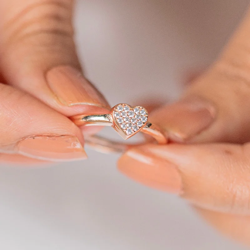 Exclusive Savings On Timeless Jewelry Pieces Heart design rose gold silver ring