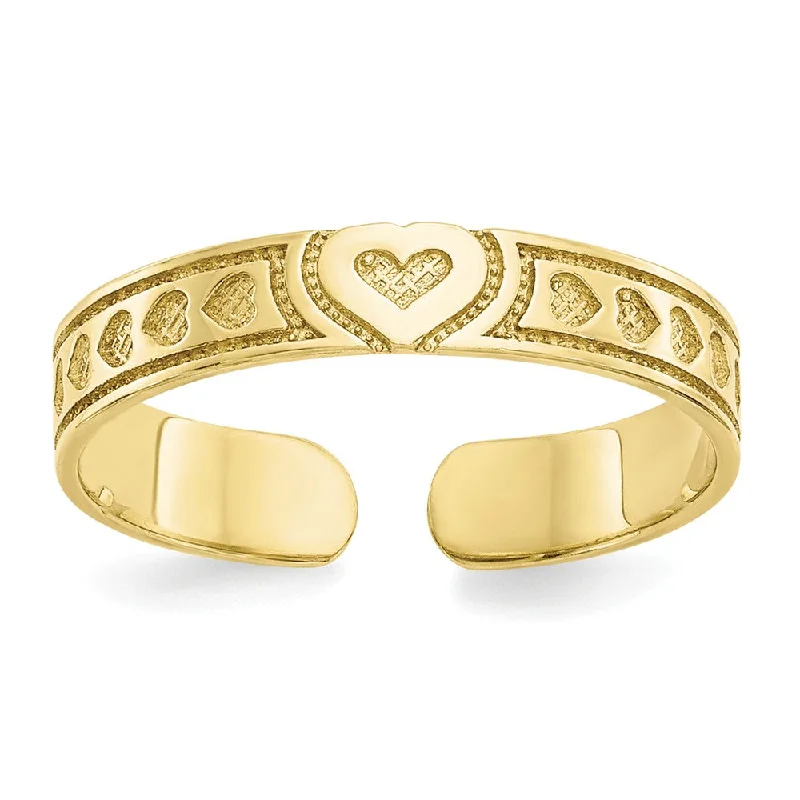 Timeless Elegance Now At Special Discounts Heart Toe Ring in 10 Karat Yellow Gold