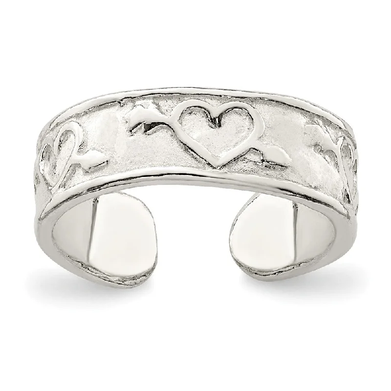 Eco-Friendly Sustainable Jewelry For Conscious Buyers Hearts and Arrows Toe Ring in Sterling Silver Eco-Friendly Sustainable Jewelry For Conscious Buyers Hearts and Arrows Toe Ring in Sterling Silver
