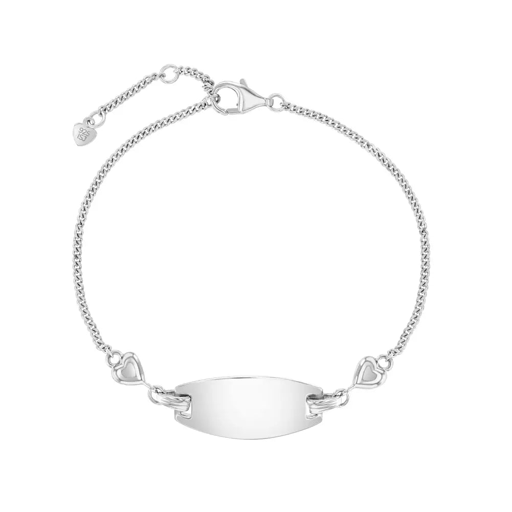 Sparkle In Style With Our Best Jewelry Deals Children's Sterling Silver Heart Tag Identification Bracelet