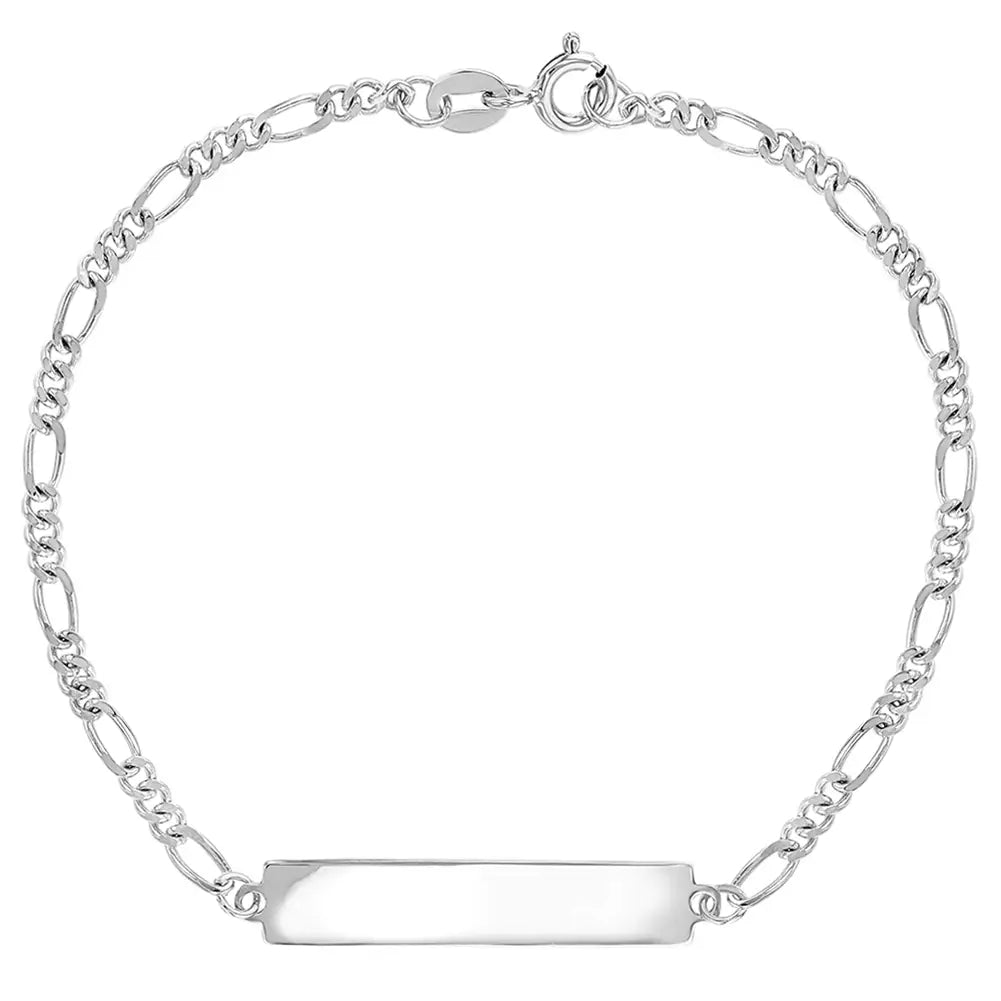 High-Quality Gemstone Jewelry For Special Occasions Children's Sterling Silver Tag ID Bracelet