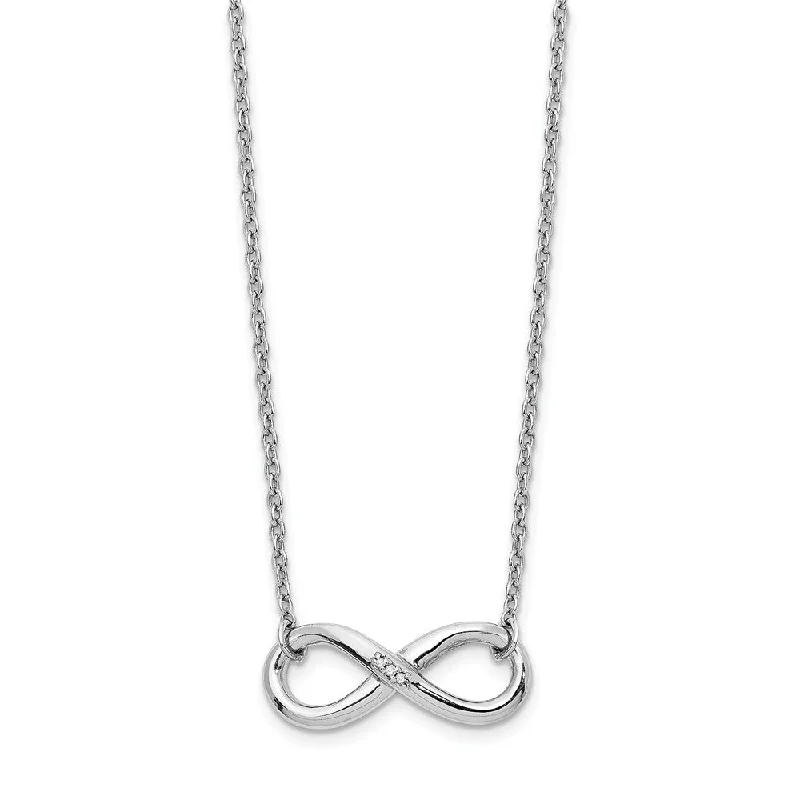 Jewelry Clearance Event – Last Chance For Stunning Deals Infinity Diamond Accent Necklace, Rhodium Sterling Silver, 18 Inch Jewelry Clearance Event – Last Chance For Stunning Deals Infinity Diamond Accent Necklace, Rhodium Sterling Silver, 18 Inch