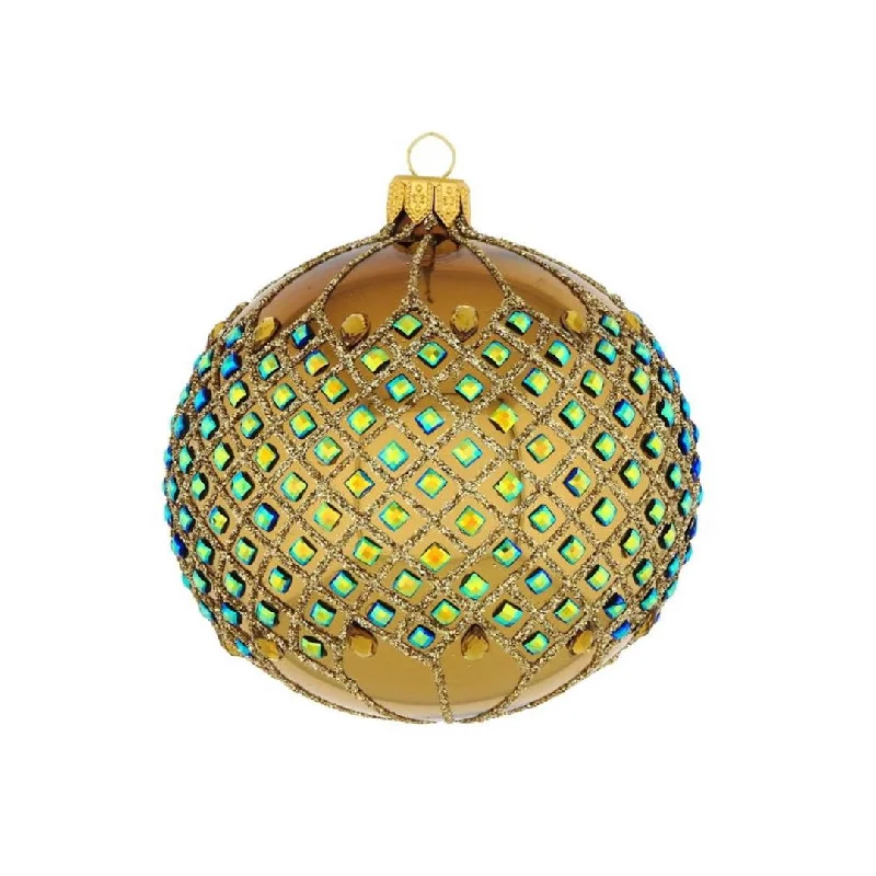 Jeweled Golden Ball Ornament