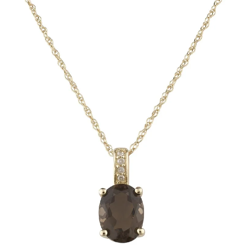 Fine Jewelry, Limited-Time Offers Available June Birthstone Pendant: 14K Yellow Gold Diamond And Oval Smoky Quartz Pendant Necklace Fine Jewelry, Limited-Time Offers Available June Birthstone Pendant: 14K Yellow Gold Diamond And Oval Smoky Quartz Pendant Necklace