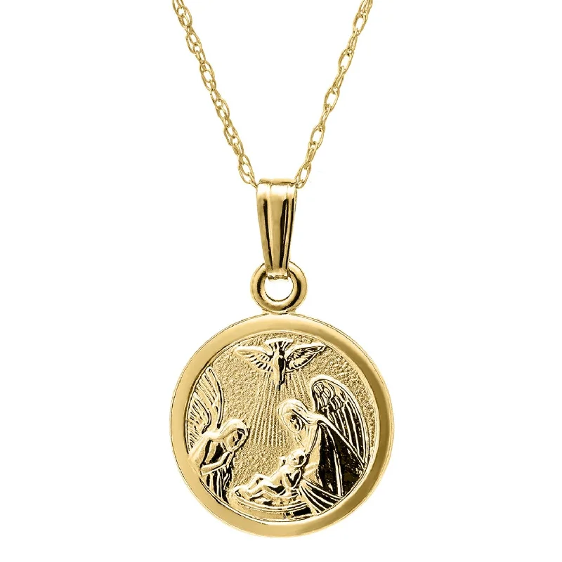 Kiddie Kraft 14KT Yellow Gold 15-inch Childrens Religious Medal Pendant