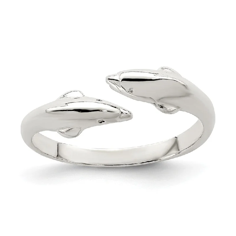 Premium Diamond Jewelry At Once-In-A-Lifetime Discounts Kissing Dolphins Toe Ring in Sterling Silver Premium Diamond Jewelry At Once-In-A-Lifetime Discounts Kissing Dolphins Toe Ring in Sterling Silver