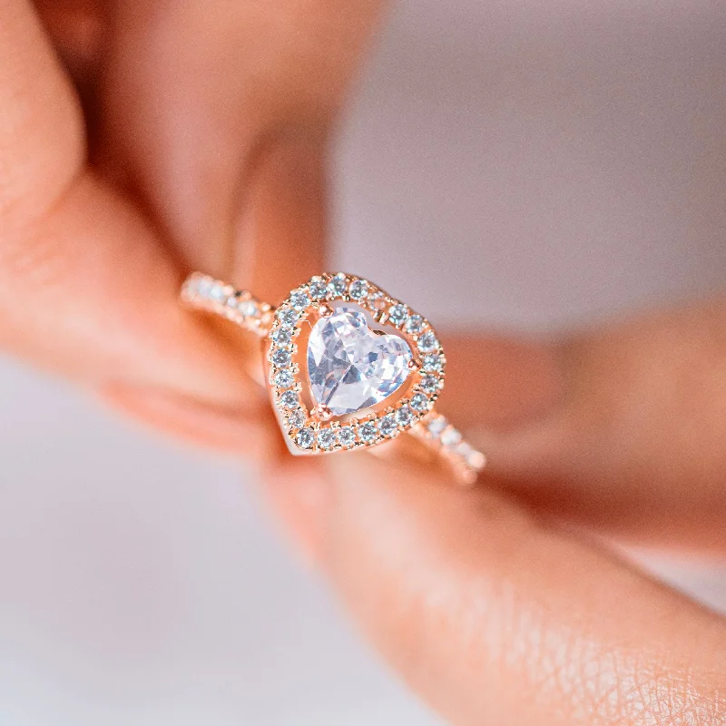Shine Bright With Our Special Jewelry Promotions Heart diamond rose gold silver ring Shine Bright With Our Special Jewelry Promotions Heart diamond rose gold silver ring
