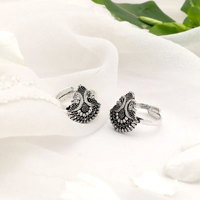 Jewelry Deals That Outshine The Rest Kshtriya Peacock Silver Oxidized  Toe rings