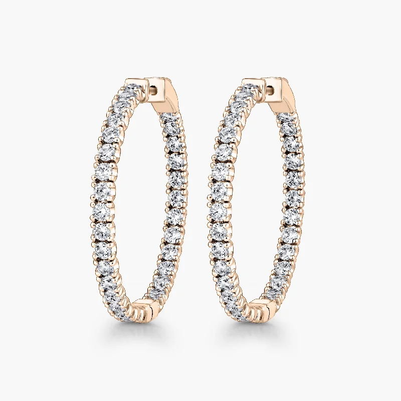 Stunning Statement Jewelry, Unbeatable Discounts Lab Grown Diamond Round Inside Out Hoops Stunning Statement Jewelry, Unbeatable Discounts Lab Grown Diamond Round Inside Out Hoops