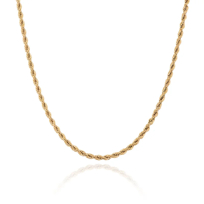 Personalized Engraved Jewelry For Meaningful Gifts Layering Small Rope Chain Necklace (Gold) Personalized Engraved Jewelry For Meaningful Gifts Layering Small Rope Chain Necklace (Gold)