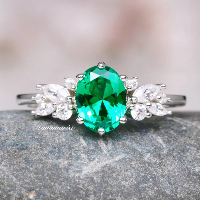 High-Quality Jewelry At A Fraction Of The Cost Lily Vintage Emerald Ring- Sterling Silver High-Quality Jewelry At A Fraction Of The Cost Lily Vintage Emerald Ring- Sterling Silver