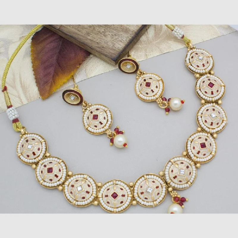 Fashion-Forward Jewelry At Incredible Prices Manisha Jewellery Gold Plated Pota Stone And Pearls Necklace Set Fashion-Forward Jewelry At Incredible Prices Manisha Jewellery Gold Plated Pota Stone And Pearls Necklace Set