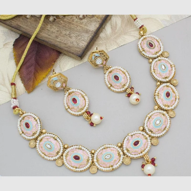 Discounted Jewelry For A Glamorous Look Manisha Jewellery Gold Plated Pota Stone And Pearls Necklace Set Discounted Jewelry For A Glamorous Look Manisha Jewellery Gold Plated Pota Stone And Pearls Necklace Set
