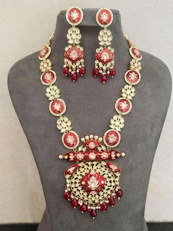 Meenakari Long Haar With Real Kundan