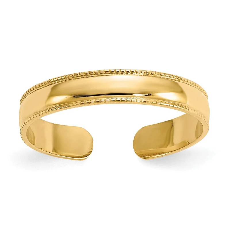 Exclusive Savings On Timeless Jewelry Pieces Mill Grain Toe Ring in 14 Karat Gold