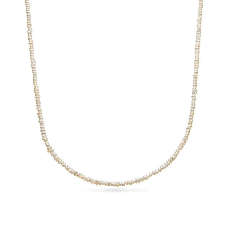 Mini Freshwater Pearl Beaded Necklace (Gold)