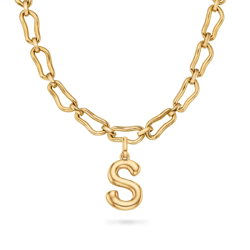 Molten Initial Necklace (Gold)