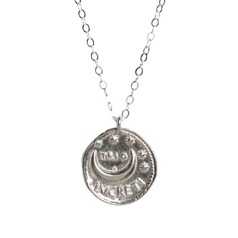 Luxury Jewelry Now At Special Promotional Rates Libra Moon Necklace in Silver