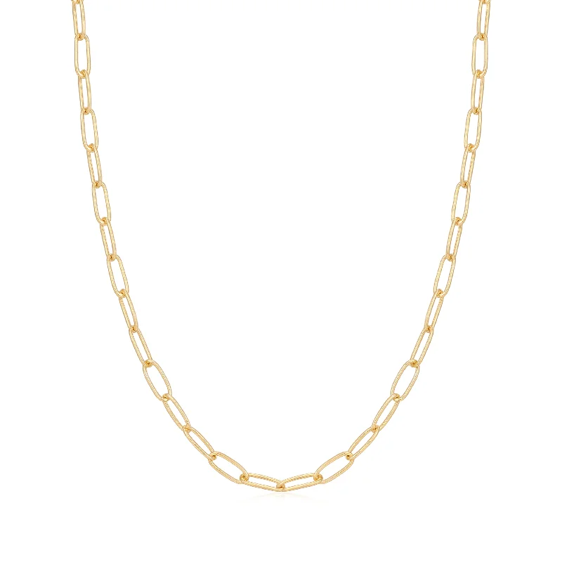 Gold Link Charm Chain Necklace