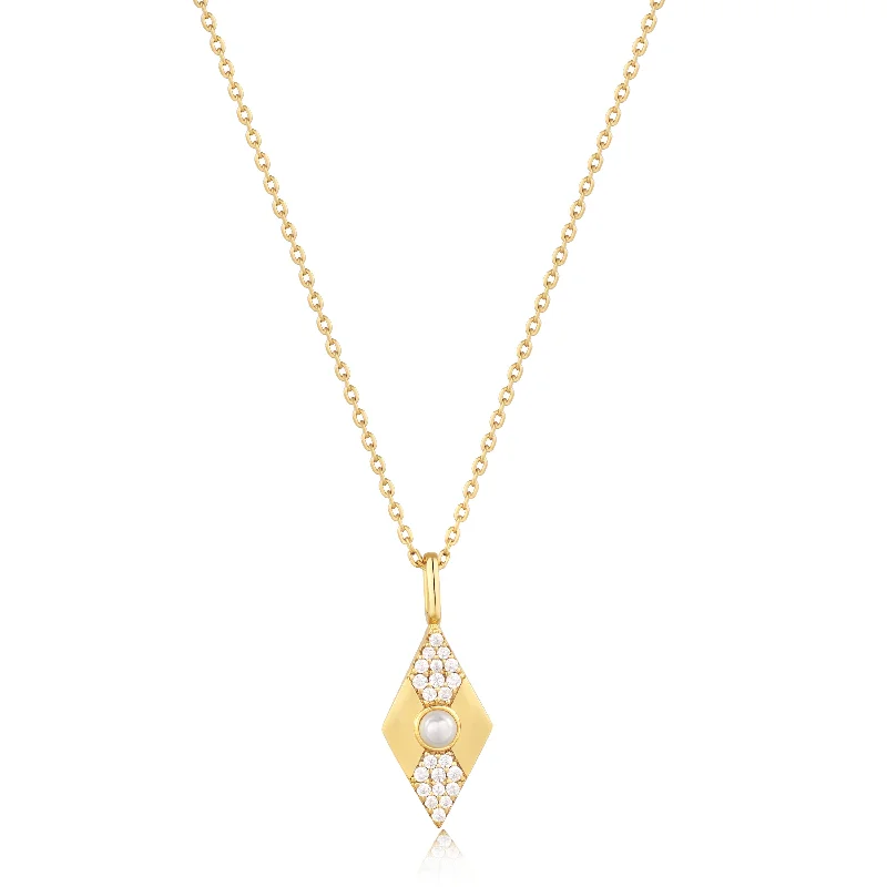 Romantic Heart-Shaped Jewelry For Special Gifts Gold Pearl Geometric Pendant Necklace Romantic Heart-Shaped Jewelry For Special Gifts Gold Pearl Geometric Pendant Necklace
