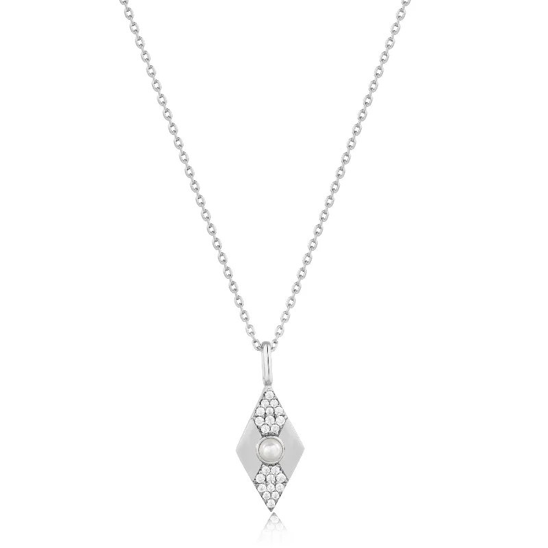 Adjustable Charm Bracelets For A Perfect Fit Silver Pearl Geometric Pendant Necklace