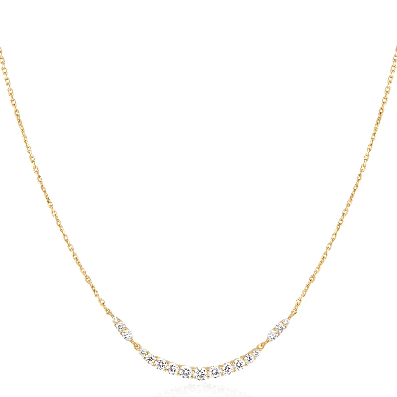 Buy More, Save More On Stunning Jewelry Pieces Gold Arc Pavé Necklace