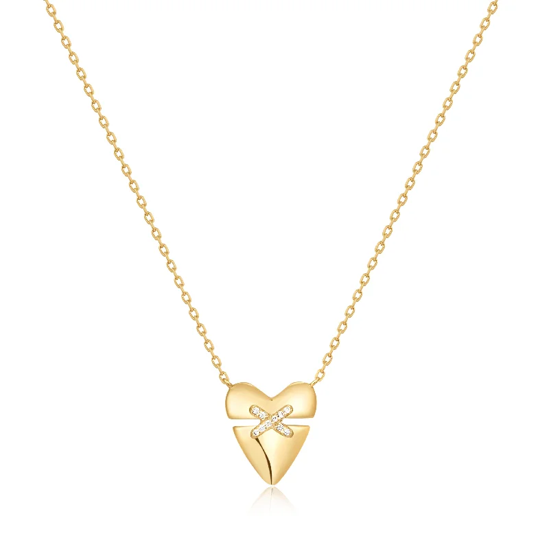 Grab Your Dream Jewelry At The Lowest Prices Gold Heart Kiss Pavé Necklace