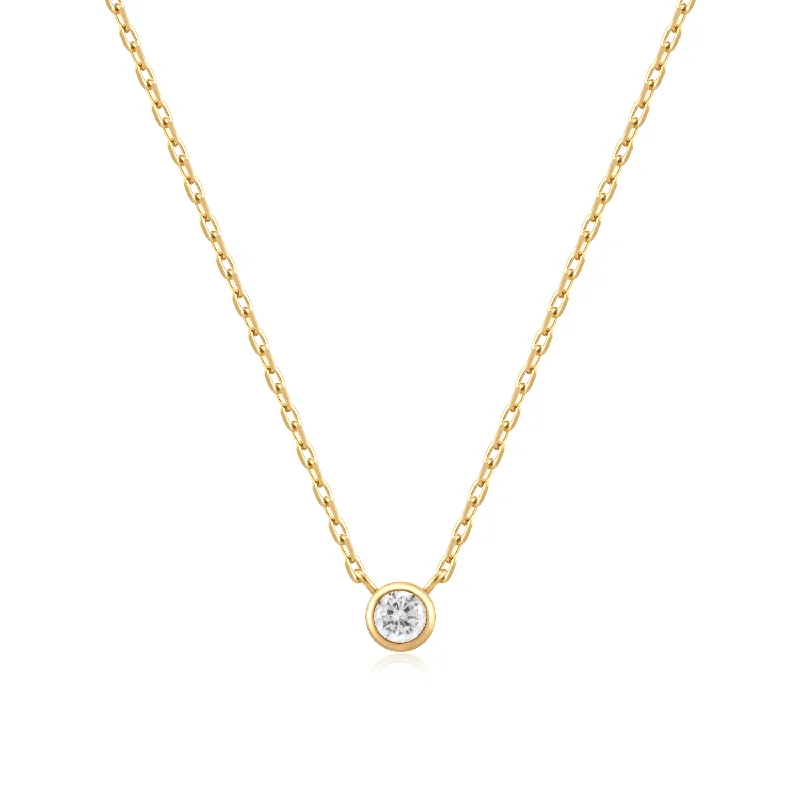 Premium Jewelry Now Available At Special Discounts Gold Round Solitaire Cubic Zirconia Necklace Premium Jewelry Now Available At Special Discounts Gold Round Solitaire Cubic Zirconia Necklace