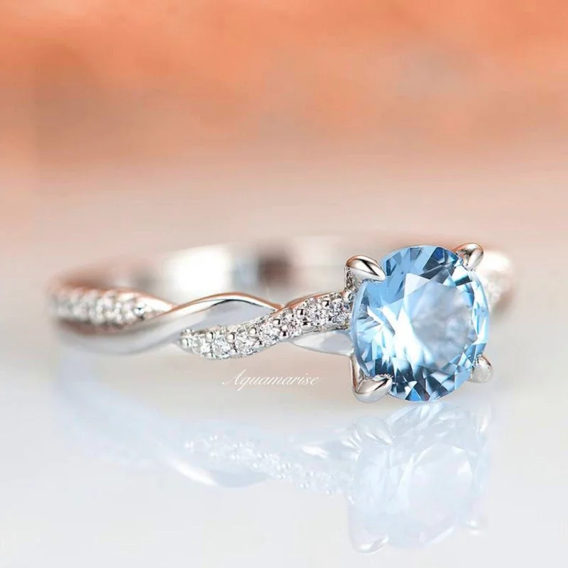 Fashion-Forward Geometric Jewelry For Contemporary Style Sophia Aquamarine Ring- Sterling Silver Fashion-Forward Geometric Jewelry For Contemporary Style Sophia Aquamarine Ring- Sterling Silver