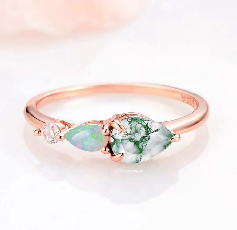 Jewelry Sale Alert – Shop Timeless Elegance Today Natural Green Moss Agate & Fire Opal Ring- 14K Rose Gold Vermeil Jewelry Sale Alert – Shop Timeless Elegance Today Natural Green Moss Agate & Fire Opal Ring- 14K Rose Gold Vermeil