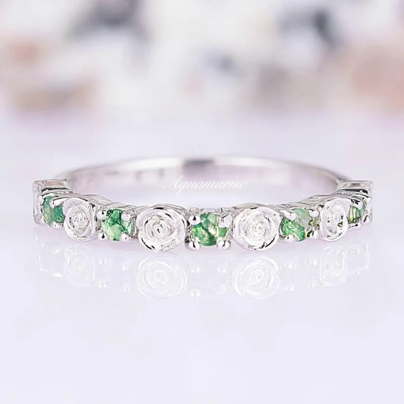 Special Sale On Handcrafted Jewelry – Shop Today Natural Green Moss Agate Rose Wedding Band- Sterling Silver Special Sale On Handcrafted Jewelry – Shop Today Natural Green Moss Agate Rose Wedding Band- Sterling Silver