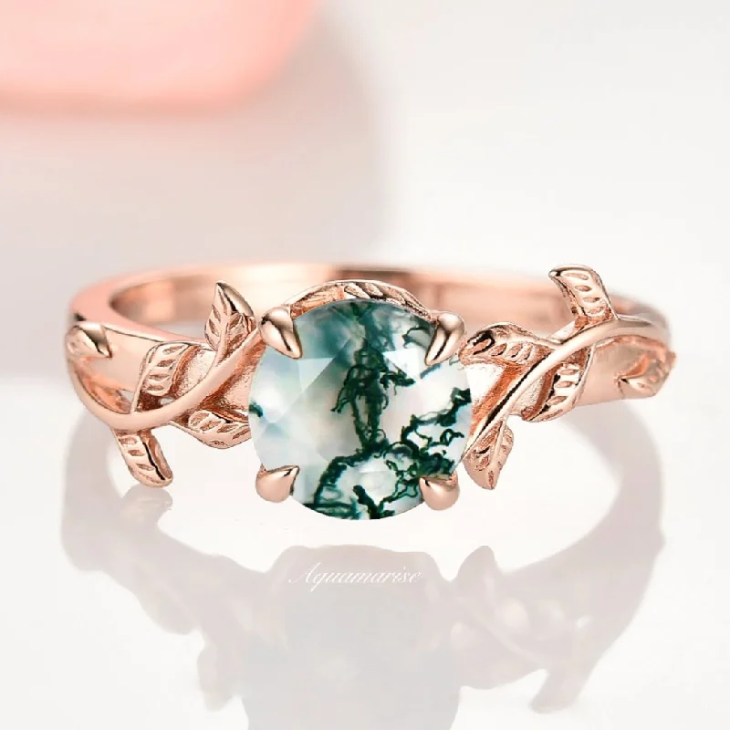 Jewelry Clearance – Final Chance To Save Big Natural Moss Agate Leaf Ring- 14K Rose Gold Vermeil Jewelry Clearance – Final Chance To Save Big Natural Moss Agate Leaf Ring- 14K Rose Gold Vermeil