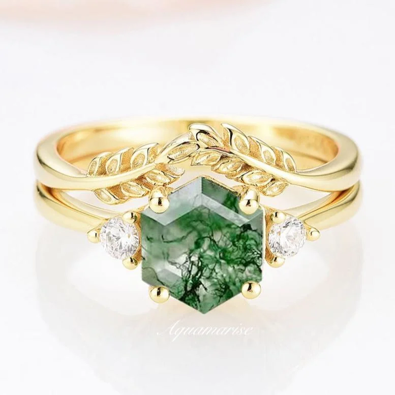 Don't Miss These Dazzling Jewelry Discounts Natural Moss Agate Fairy Leaf Ring Set- 14K Yellow Gold Vermeil Don't Miss These Dazzling Jewelry Discounts Natural Moss Agate Fairy Leaf Ring Set- 14K Yellow Gold Vermeil