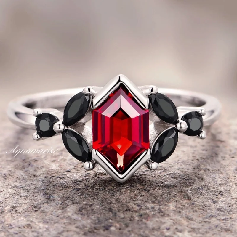 Stunning Jewelry At Even More Stunning Prices Natural Red Garnet & Black Onyx Ring- Sterling Silver Stunning Jewelry At Even More Stunning Prices Natural Red Garnet & Black Onyx Ring- Sterling Silver