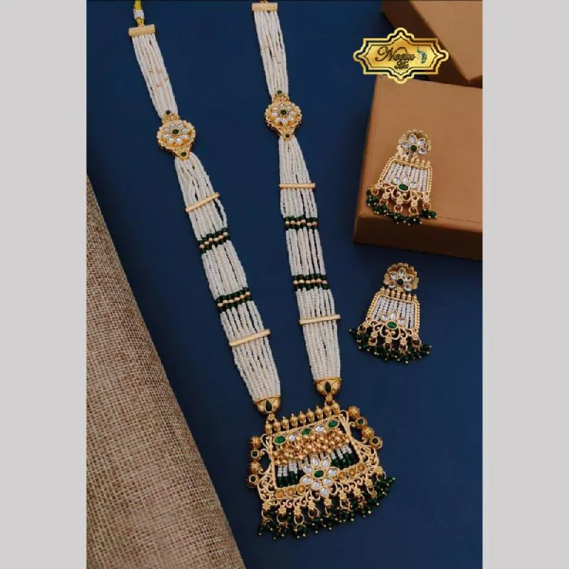 Luxury Meets Affordability – Jewelry Sale Live Now Neetu Art Gold Plated Pota Stone And Pearl Long Necklace Set Luxury Meets Affordability – Jewelry Sale Live Now Neetu Art Gold Plated Pota Stone And Pearl Long Necklace Set