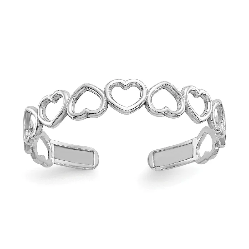 Don't Miss Out On Bestselling Jewelry At Special Prices Open Hearts Toe Ring in 14 Karat White Gold Don't Miss Out On Bestselling Jewelry At Special Prices Open Hearts Toe Ring in 14 Karat White Gold