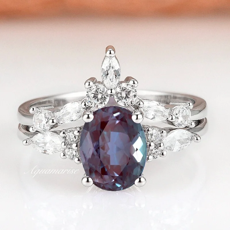 Limited-Stock Jewelry Sale – Once It's Gone, It's Gone Evelyn Alexandrite Ring Set- Sterling Silver Limited-Stock Jewelry Sale – Once It's Gone, It's Gone Evelyn Alexandrite Ring Set- Sterling Silver