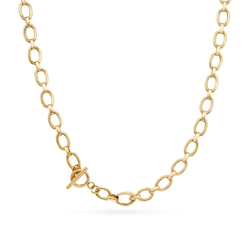 Oval Link Chain Necklace (Gold)