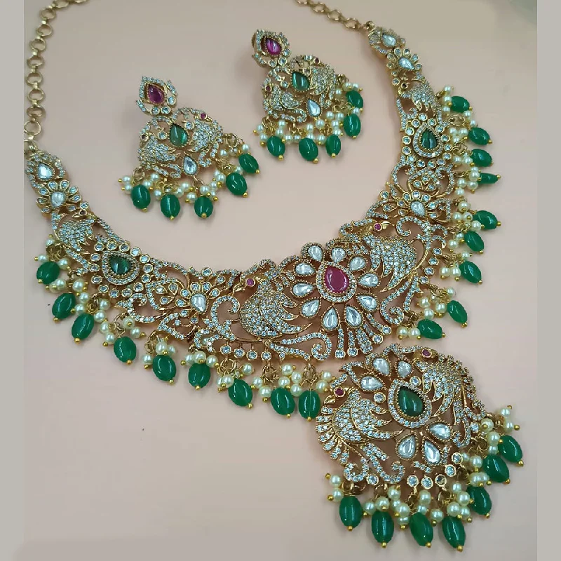 High-End Jewelry, Now More Affordable Than Ever Padmawati Bangles Gold Plated AD Stone And Beads Necklace Set High-End Jewelry, Now More Affordable Than Ever Padmawati Bangles Gold Plated AD Stone And Beads Necklace Set
