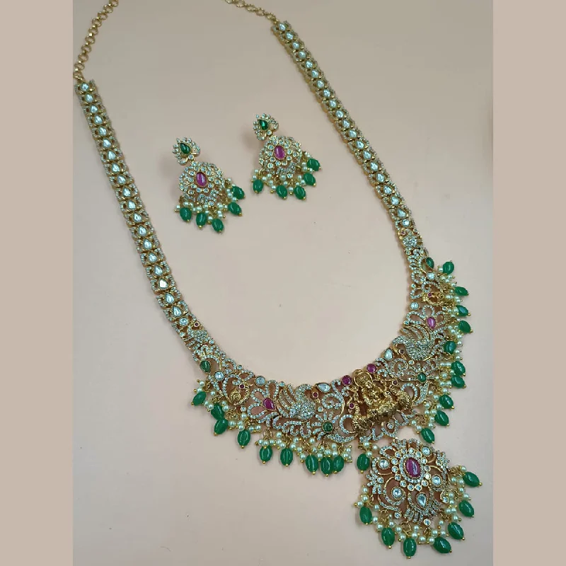 Elegant Jewelry Styles At Budget-Friendly Prices Padmawati Bangles Gold Plated AD Stone And Beads Temple Necklace Set Elegant Jewelry Styles At Budget-Friendly Prices Padmawati Bangles Gold Plated AD Stone And Beads Temple Necklace Set