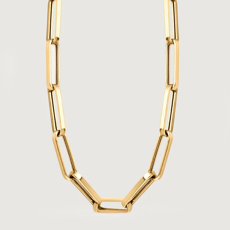 Paperclip Necklace in 14K Yellow Gold