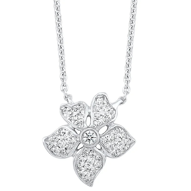 Shop Modern Jewelry Collections With Exclusive Discounts White Gold Flower Diamond Pendants 1/5 CTW Shop Modern Jewelry Collections With Exclusive Discounts White Gold Flower Diamond Pendants 1/5 CTW