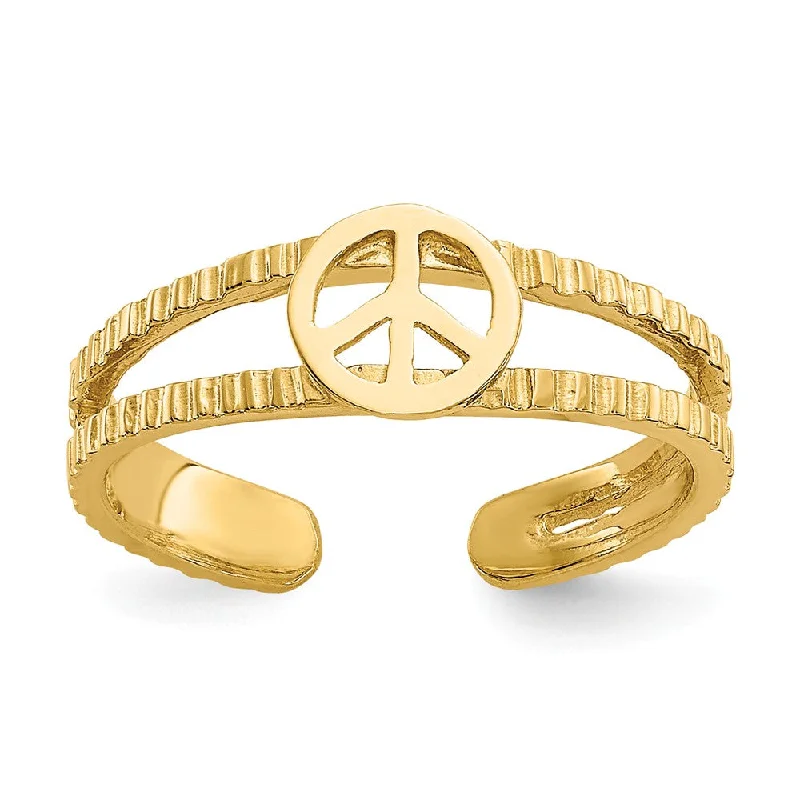 Breathtaking Jewelry At Limited-Time Savings Peace Sign 5mm Toe Ring in 14 Karat Gold Breathtaking Jewelry At Limited-Time Savings Peace Sign 5mm Toe Ring in 14 Karat Gold