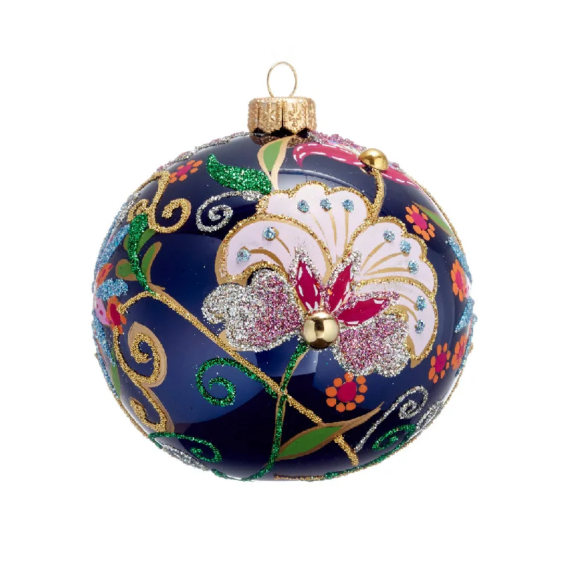 Timeless Jewelry, Timeless Savings – Don't Wait Pink Blossom on Blue Ball Ornament