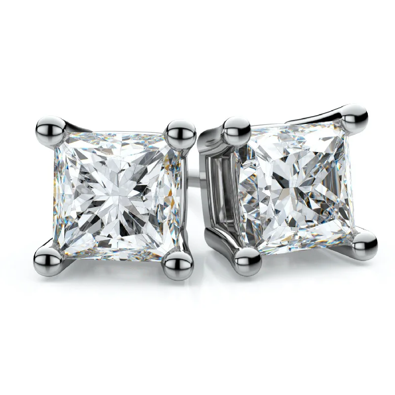 Versatile Layering Jewelry For Effortless Chic Platinum 4-prong Princess Diamond Stud Earrings (0.51 Ct. T.w., Vs1-vs2 Clarity, H-i Color) Versatile Layering Jewelry For Effortless Chic Platinum 4-prong Princess Diamond Stud Earrings (0.51 Ct. T.w., Vs1-vs2 Clarity, H-i Color)