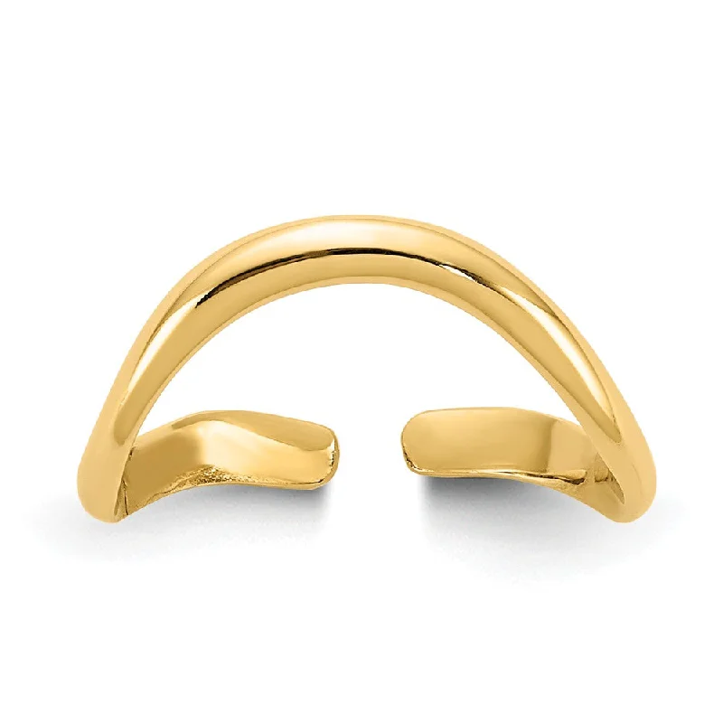 Special Deals On Handcrafted And Designer Jewelry Polished Curved Toe Ring in 14K Yellow Gold Special Deals On Handcrafted And Designer Jewelry Polished Curved Toe Ring in 14K Yellow Gold