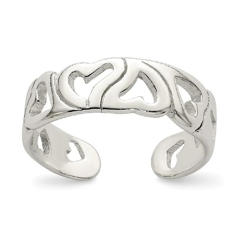 Luxury Jewelry At Unbeatable Discounts Polished Heart Toe Ring in Sterling Silver