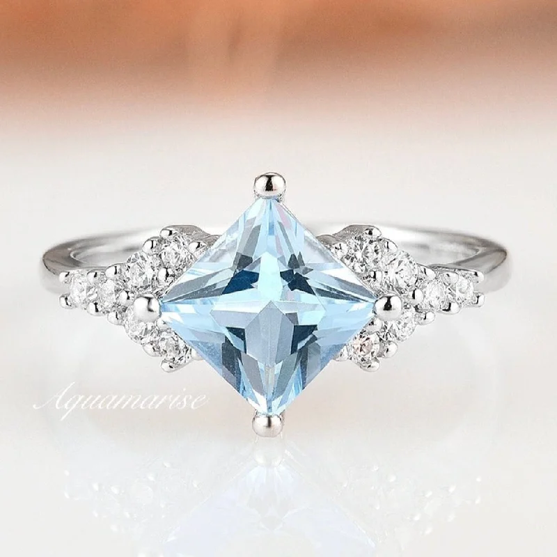 Affordable Luxury Jewelry For Every Occasion Ellie Aquamarine Ring- Sterling Silver Affordable Luxury Jewelry For Every Occasion Ellie Aquamarine Ring- Sterling Silver
